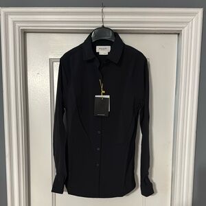 Ministry of supply easier than silk dress shirt in tan -small-NWT-black